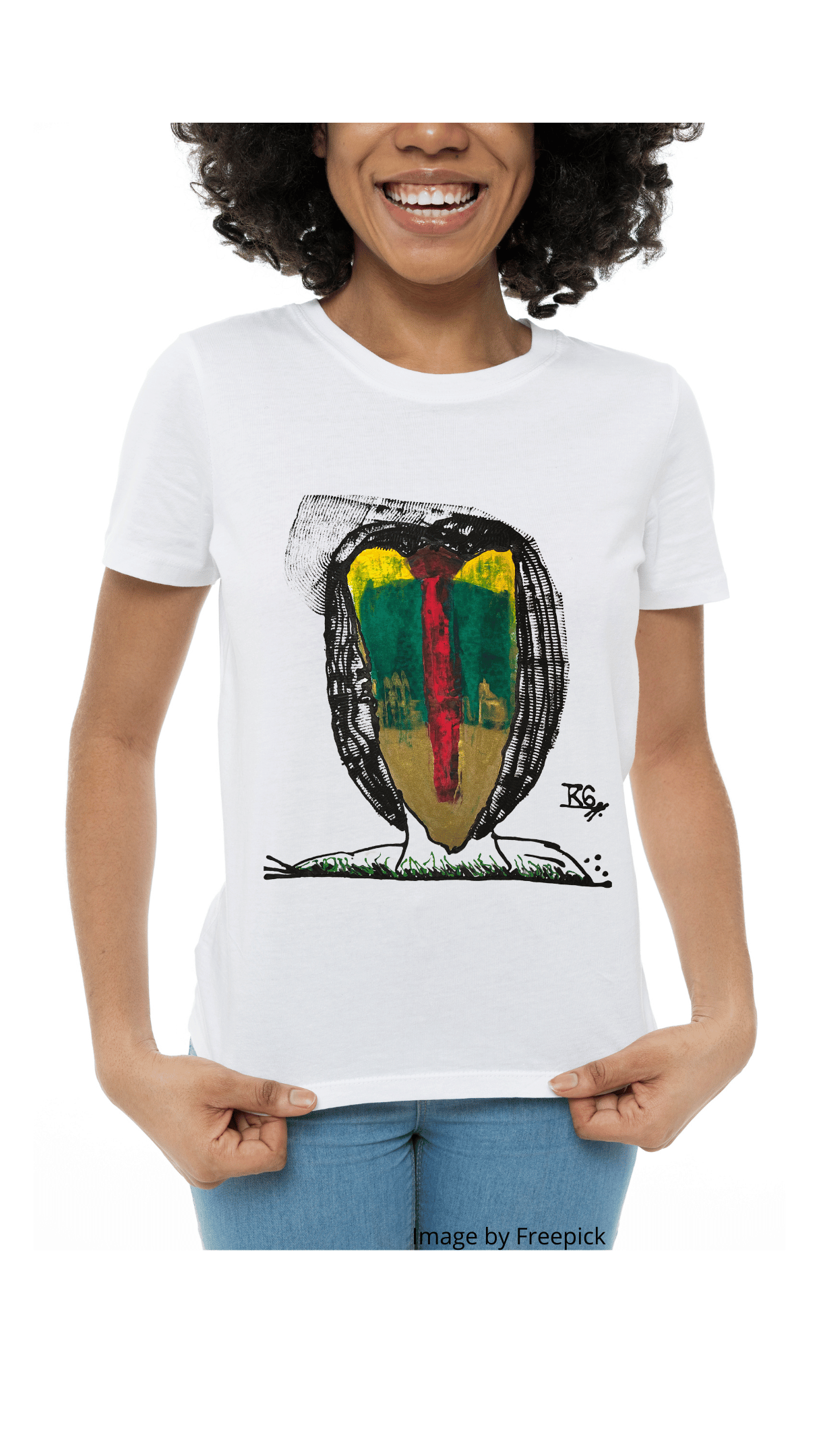 HAND PAINTED UNISEX T-SHIRT- MODEL E