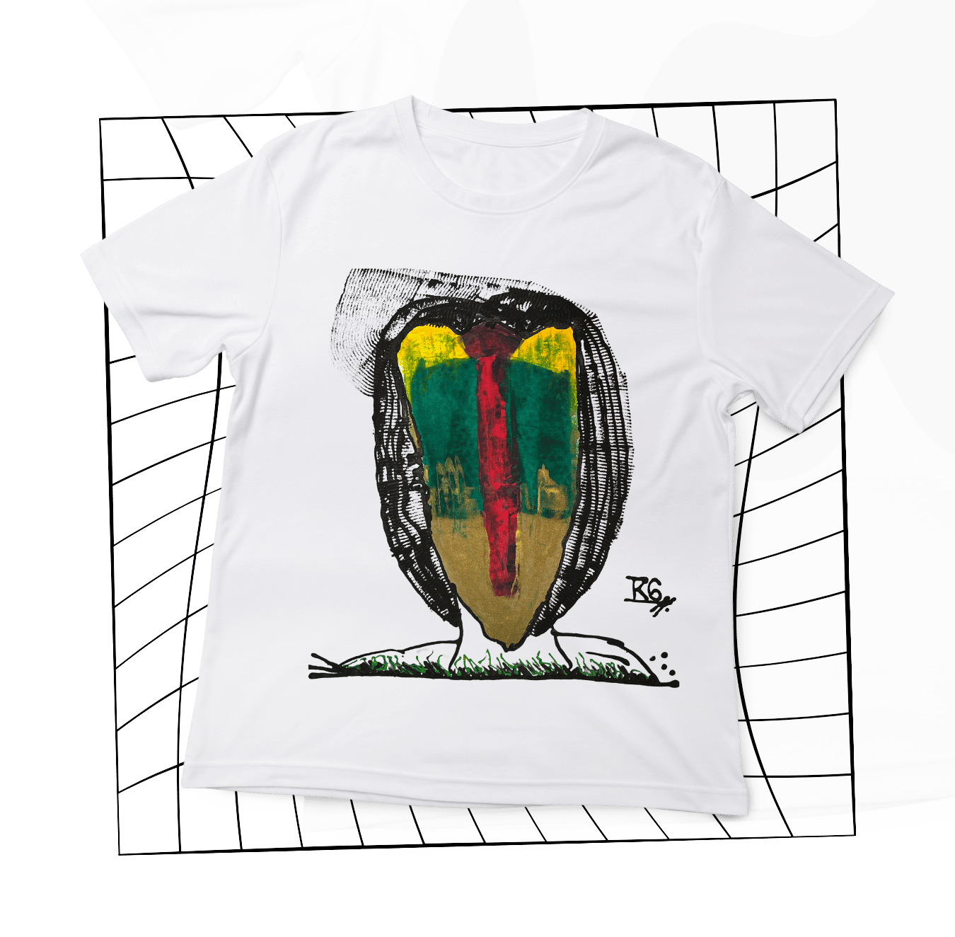 HAND PAINTED UNISEX T-SHIRT- MODEL E